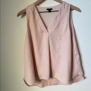 Ann Taylor lined sleeveless blush pink top